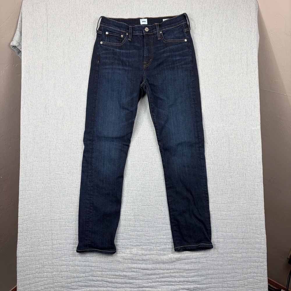 Edwin Denim Jeans Size 26/2 Elin Crop‎ Straight Leg Mid Rise Denim Blue Jeans